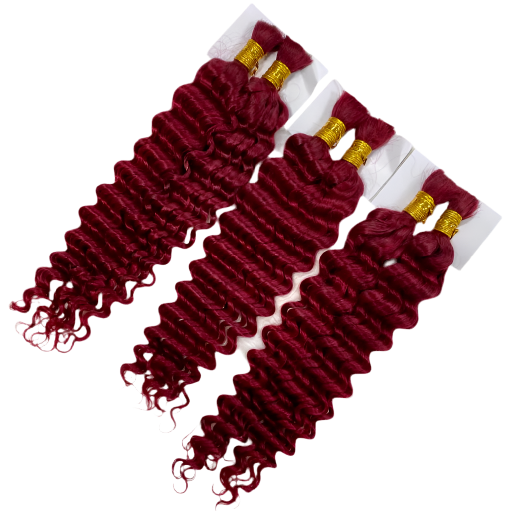 Burgundy Red Deep Wave - Braiding Hair 100% Human