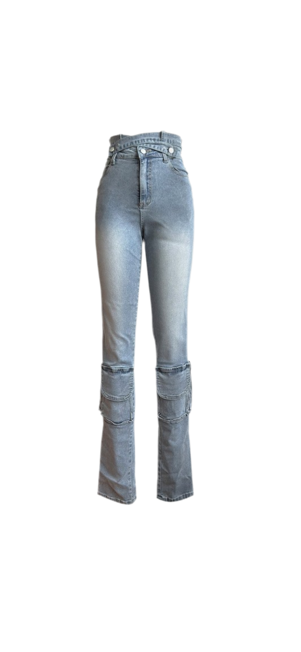 DOUBLE WAIST DENIM JEANS