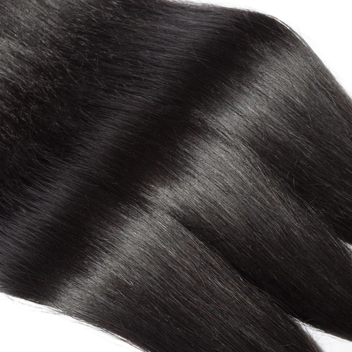 10-40 Inch Straight Virgin Hair #1B Natural Black