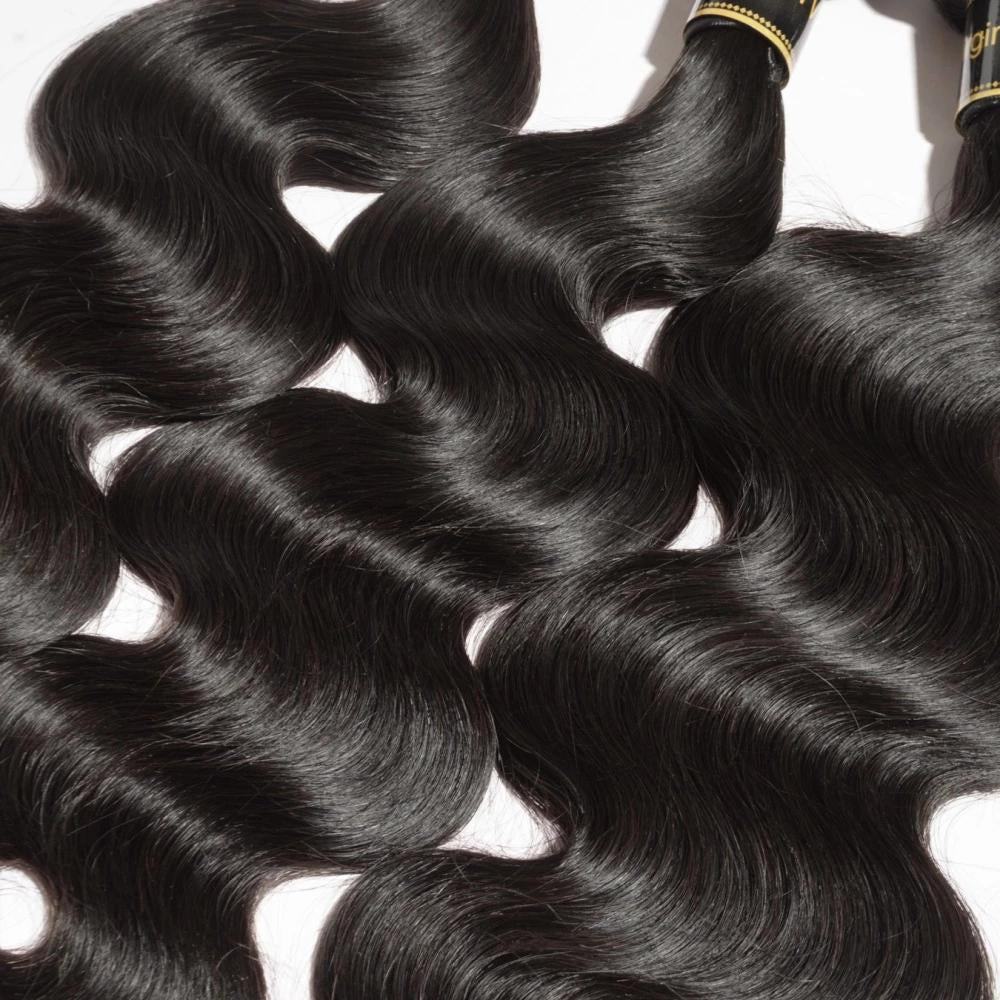 10-40 Inch Body Wavy Virgin Hair #1B Natural Black